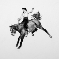 Visions West Gallery :: Bruce :: Untitled Bronc Rider 2, detail