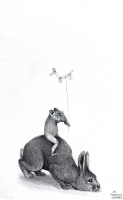 Visions West Gallery :: Bruce :: Hare and Vole with Balloon Animal