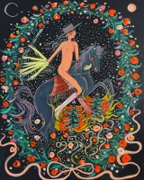 Visions West Gallery :: Bruce :: Burning Christmas Cowgirl