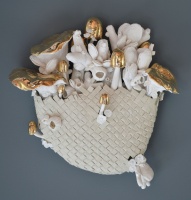 Visions West Gallery :: Bruce :: Palila and Gold Mushroom Nest