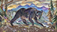 Visions West Gallery :: Bruce :: Black Bear Lumbering Along the Yellowstone