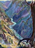 Visions West Gallery :: Bruce :: Looking Downriver from the Rim of the Grand Canyon of the Yellowstone