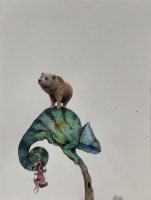 Visions West Gallery :: Bruce :: Chameleon Bear Flamingo