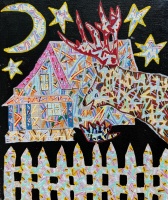 Visions West Gallery :: Bruce :: Elk with Red Antlers in My Yard at 2am