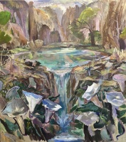 Visions West Gallery :: Bruce :: Purple Sunlight on Deer and Datura, Gila River Canyon