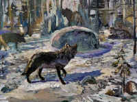 Visions West Gallery :: Bruce :: Black Wolf, Yellowstone