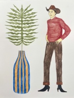 Visions West Gallery :: 1 roman-boot Jane :: Man Observing Leaf