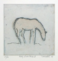 Visions West Gallery :: Bruce :: Ruby River Horses II-Drypoint/Aquatint