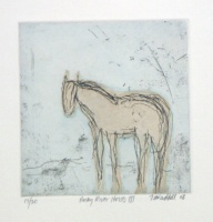 Visions West Gallery :: Bruce :: Ruby River Horses III- Drypoint/Aquatint