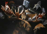 Visions West Gallery :: Bruce :: A Brief History of the Cold War: Moose and Squirrel 