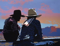 Visions West Gallery :: Bruce :: Two Buckaroos State I 