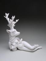 Visions West Gallery :: Bruce :: Entangled Wonders, Reclining Mule Deer with New Mollusk Growth