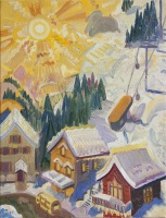Visions West Gallery :: Bruce :: Sun Over the ski Village